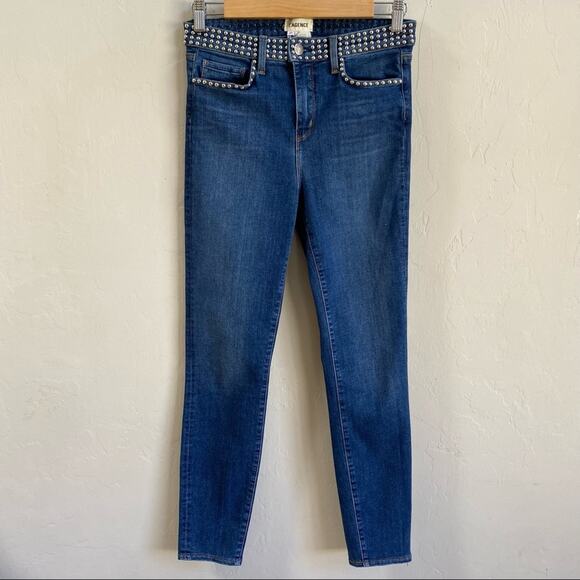 L’AGENCE Margot Studded High Rise Skinny Jeans - Picture 4 of 8